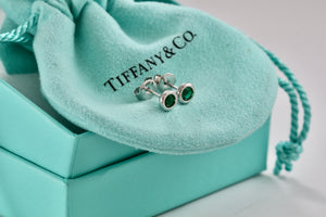 Tiffany & Co. Elsa Peretti Silver Color By The Yard Tsavorite Stud Earrings
