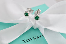 Load image into Gallery viewer, Tiffany &amp; Co. Elsa Peretti Silver Color By The Yard Tsavorite Stud Earrings
