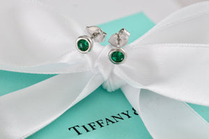 Tiffany & Co. Elsa Peretti Silver Color By The Yard Tsavorite Stud Earrings