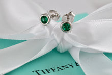 Load image into Gallery viewer, Tiffany &amp; Co. Elsa Peretti Silver Color By The Yard Tsavorite Stud Earrings

