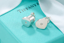 Load image into Gallery viewer, Tiffany &amp; Co. Paloma Picasso Silver Modern Heart Diamond Stud Earrings
