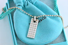 Load image into Gallery viewer, Tiffany &amp; Co. Mens Studded Bar Dog Tag Beaded Chain Necklace GERMANY
