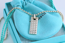 Load image into Gallery viewer, Tiffany &amp; Co. Mens Studded Bar Dog Tag Beaded Chain Necklace GERMANY
