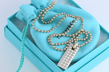 Load image into Gallery viewer, Tiffany &amp; Co. Mens Studded Bar Dog Tag Beaded Chain Necklace GERMANY
