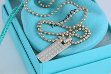 Load image into Gallery viewer, Tiffany &amp; Co. Mens Studded Bar Dog Tag Beaded Chain Necklace GERMANY
