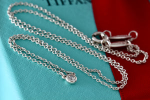 Tiffany & Co. Elsa Peretti Silver Diamonds By The Yard .03ct 16" Necklace