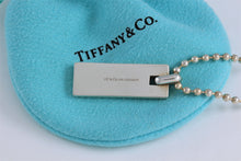 Load image into Gallery viewer, Tiffany &amp; Co. Mens Studded Bar Dog Tag Beaded Chain Necklace GERMANY
