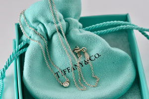 Tiffany & Co. Elsa Peretti Silver Diamonds By The Yard .03ct 16" Necklace