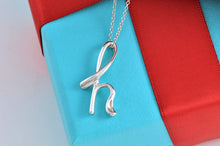 Load image into Gallery viewer, Tiffany &amp; Co. Elsa Peretti Silver Alphabet Letter &quot;H&quot; Pendant Necklace
