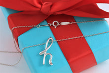 Load image into Gallery viewer, Tiffany &amp; Co. Elsa Peretti Silver Alphabet Letter &quot;H&quot; Pendant Necklace
