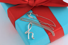 Load image into Gallery viewer, Tiffany &amp; Co. Elsa Peretti Silver Alphabet Letter &quot;H&quot; Pendant Necklace
