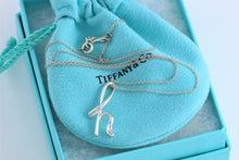 Load image into Gallery viewer, Tiffany &amp; Co. Elsa Peretti Silver Alphabet Letter &quot;H&quot; Pendant Necklace
