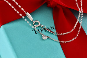 Tiffany & Co. Elsa Peretti Silver Diamonds By The Yard .03ct 16" Necklace
