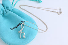 Load image into Gallery viewer, Tiffany &amp; Co. Elsa Peretti Silver Alphabet Letter &quot;H&quot; Pendant Necklace
