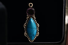 Load image into Gallery viewer, Sterling Silver Faux Turquoise Purple Amethyst Pendant
