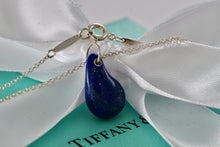 Load image into Gallery viewer, Tiffany &amp; Co. Elsa Peretti Silver Blue Lapis Teardrop Pendant 18&quot; Necklace
