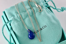 Load image into Gallery viewer, Tiffany &amp; Co. Elsa Peretti Silver Blue Lapis Teardrop Pendant 18&quot; Necklace
