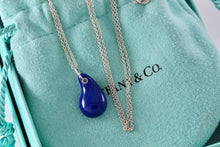 Load image into Gallery viewer, Tiffany &amp; Co. Elsa Peretti Silver Blue Lapis Teardrop Pendant 18&quot; Necklace
