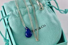 Load image into Gallery viewer, Tiffany &amp; Co. Elsa Peretti Silver Blue Lapis Teardrop Pendant 18&quot; Necklace
