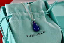 Load image into Gallery viewer, Tiffany &amp; Co. Elsa Peretti Silver Blue Lapis Teardrop Pendant 18&quot; Necklace
