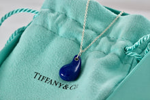 Load image into Gallery viewer, Tiffany &amp; Co. Elsa Peretti Silver Blue Lapis Teardrop Pendant 18&quot; Necklace
