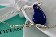 Load image into Gallery viewer, Tiffany &amp; Co. Elsa Peretti Silver Blue Lapis Teardrop Pendant 18&quot; Necklace
