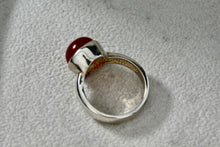 Load image into Gallery viewer, Sterling Silver Red Carnelian Gumdrop Ring Size 7
