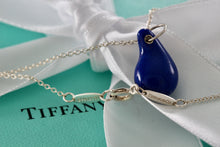Load image into Gallery viewer, Tiffany &amp; Co. Elsa Peretti Silver Blue Lapis Teardrop Pendant 18&quot; Necklace
