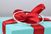 Load image into Gallery viewer, Tiffany &amp; Co. Silver Notes &#39;&#39;I Love You&#39;&#39; Narrow Bangle Medium Bracelet
