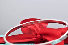 Load image into Gallery viewer, Tiffany &amp; Co. Silver Notes &#39;&#39;I Love You&#39;&#39; Narrow Bangle Medium Bracelet
