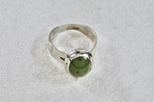 Load image into Gallery viewer, Sterling Silver Oval Jade Handmade Ring Size 5
