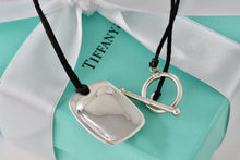Load image into Gallery viewer, Tiffany &amp; Co. Elsa Peretti Silver Shovel Silk Cord 16&quot; Toggle Necklace
