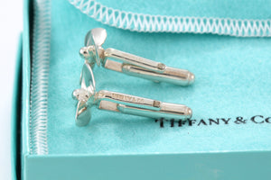 Tiffany & Co. Mens Silver Airplane Boat Propeller Cufflinks