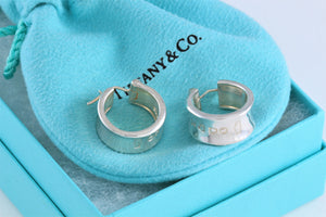 Tiffany & Co. 1837 Silver Wide Hoop Earrings