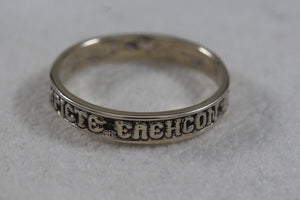 Sterling "kypie ihcoy xpicte eaehcon me" Silver Ring Size 9.5