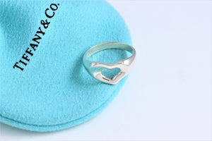 Tiffany & Co. Elsa Peretti Silver Carved Open Heart Ring