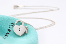 Load image into Gallery viewer, Tiffany &amp; Co. Silver Keyhole Heart Dangle Key Lever Necklace

