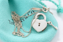 Load image into Gallery viewer, Tiffany &amp; Co. Silver Keyhole Heart Dangle Key Lever Necklace
