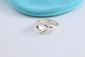 Tiffany & Co. Elsa Peretti Silver Carved Open Heart Ring