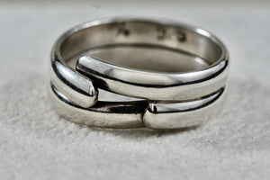 Sterling Overlapping Twin Band Ring Size 5.5