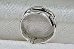 Sterling Overlapping Twin Band Ring Size 5.5