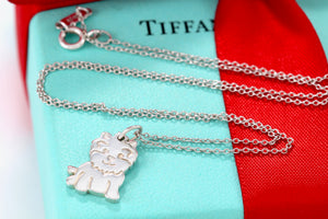 Tiffany & Co. Silver "New" Yorkie Dog Charm Necklace