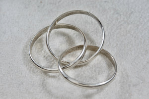 Sterling Silver Triple Interlocking Band Ring Size 8.5