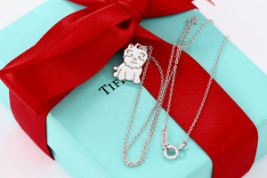 Tiffany & Co. Silver "New" Yorkie Dog Charm Necklace