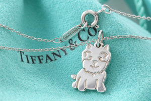 Tiffany & Co. Silver "New" Yorkie Dog Charm Necklace