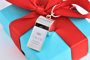 Tiffany & Co. 1837 Silver Whistle Pendant Beaded Chain Necklace
