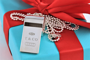 Tiffany & Co. 1837 Silver Whistle Pendant Beaded Chain Necklace