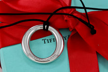 Load image into Gallery viewer, Tiffany &amp; Co. Elsa Peretti Silver Large Sevillana Pendant Silk Cord Necklace
