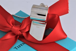 Tiffany & Co. 1837 Silver Whistle Pendant Beaded Chain Necklace