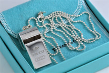 Load image into Gallery viewer, Tiffany &amp; Co. 1837 Silver Whistle Pendant Beaded Chain Necklace
